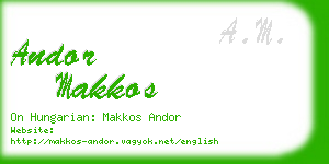 andor makkos business card